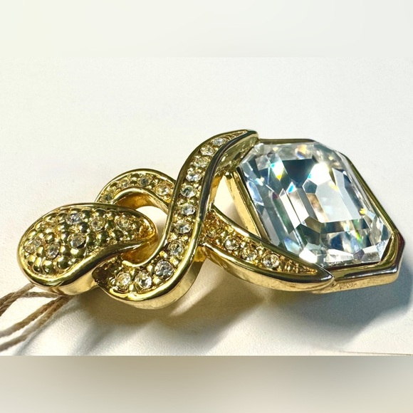 VTG ‘Jewels by Park Lane’ Rhinestone Crystal Gold-Tone Pendant Necklace - Picture 5 of 16